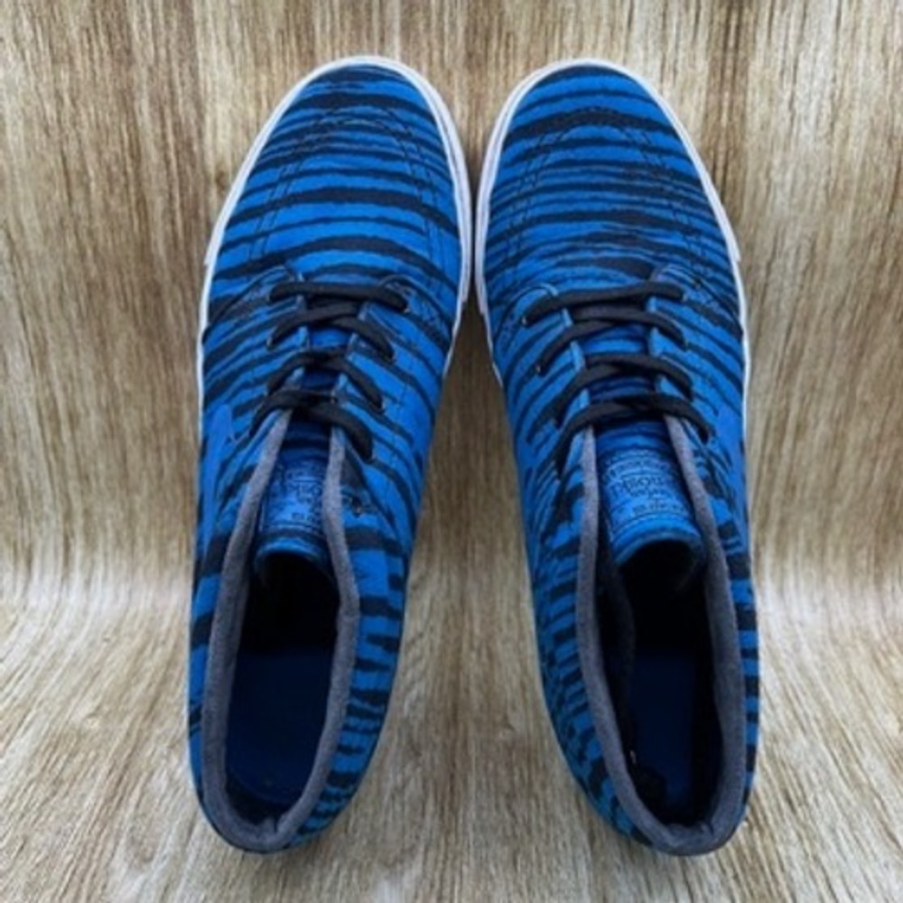 Nike SB Zoom Stefan Janoski Mid Premium Men's Size‎ 11 Shoes Blue Zebra Sneakers - Picture 6 of 10
